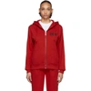 Burberry Aubree Vintage Check Panel Hoodie In Bright Red