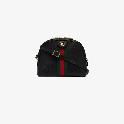 Gucci Ophidia Small Leather Shoulder Bag In Black