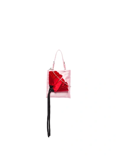 Prada Blossom Rose Detail Handbag In Pink