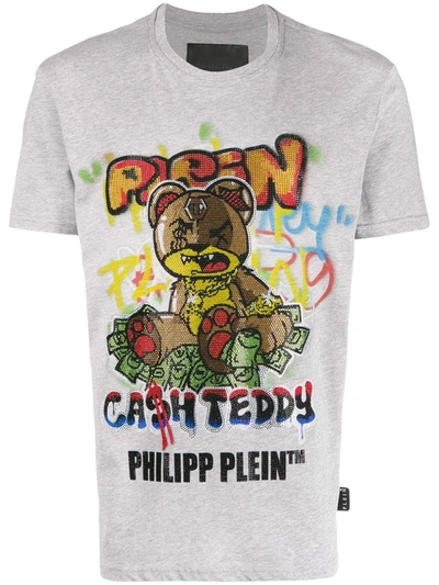 Philipp Plein Teddy Bear Print T-shirt In Grey