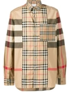 Burberry Patchwork Check Shirt In 棕色