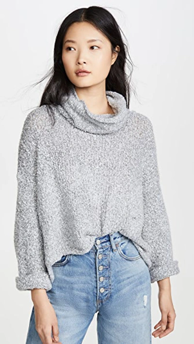 Free People Bff Cowl Neck Sweater In Heather Grey