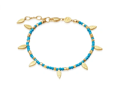 Missoma Turquoise Howlite Beaded Leaf Bracelet In Blue