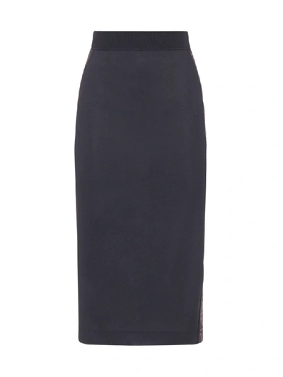 Fendi Logo Band Aside Skirt In Black