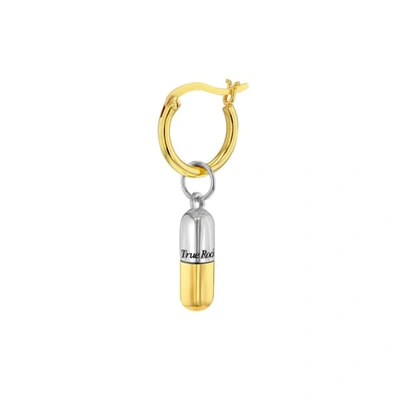 True Rocks 18kt Gold-plated & Sterling Silver Mini Pill Charm On Gold Hoop