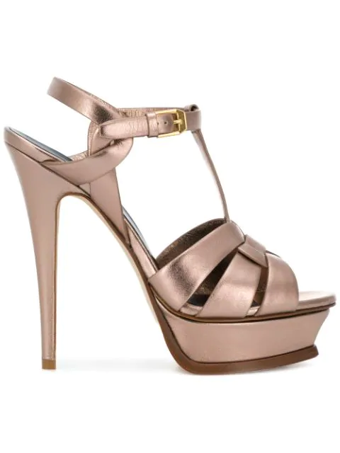 ysl tribute heels gold