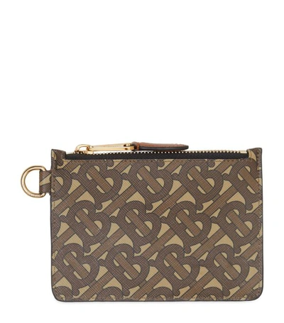 Burberry Monogram Zip Coin Purse In Bridle Brown