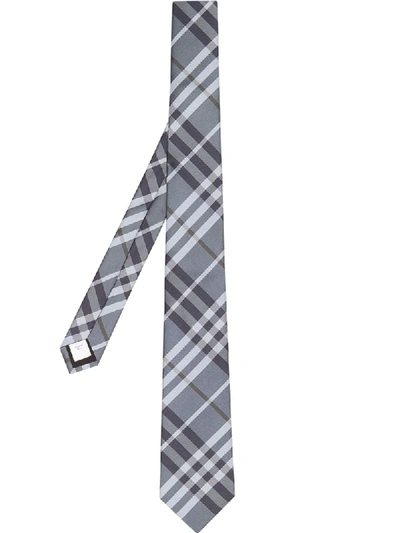 Burberry Classic Cut Vintage Check Silk Tie In Grey