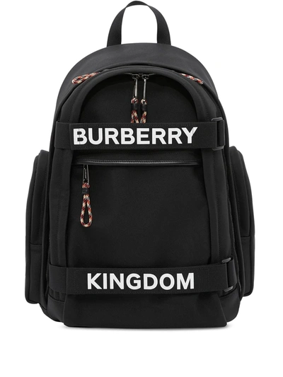 Burberry Nevis Logo Printed Backpack In Black