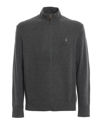 Polo Ralph Lauren Soft Merino Wool Cardigan In Grey