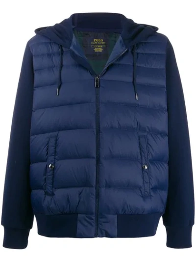 Polo Ralph Lauren Padded Quilted Front Hooded Jacket In Blue