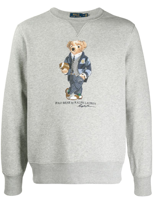 Polo Ralph Lauren Polo Bear Fleece Cotton Sweatshirt In Grey | ModeSens