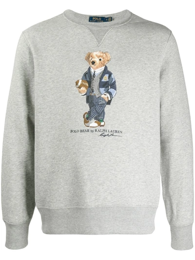 Polo Ralph Lauren Polo Bear Fleece Cotton Sweatshirt In Grey