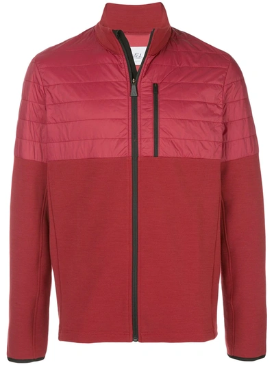 Aztech Mountain Smuggler Tech Fleece And Quilted Shell Zip-up Ski Mid-layer In Burgundy