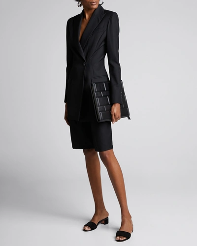 Anna Quan Sienna Longline Wool Jacket In Black