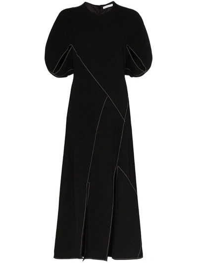 Rejina Pyo Lucinda Puff Sleeve Midi Dress In Black