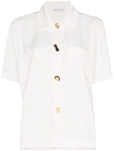 Rejina Pyo Olivia Mixed Buttons Shirt In White