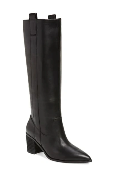 Charles David Exhibit Knee High Boot In Black Leather