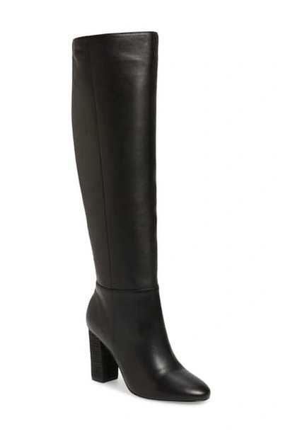 Charles David Intermix Knee High Boot In Black Leather