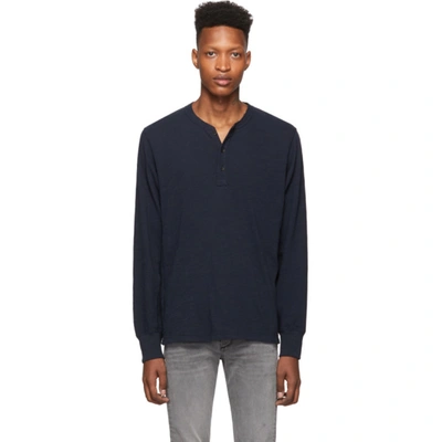 Rag & Bone Rag And Bone Navy Classic Henley In Deepnvy