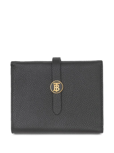 Burberry Monogram-motif Folding Wallet In Black