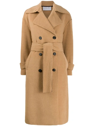 Harris Wharf London Polaire Coat In 441 Tan