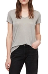 Allsaints Malin V-neck Tee In Grey Marl