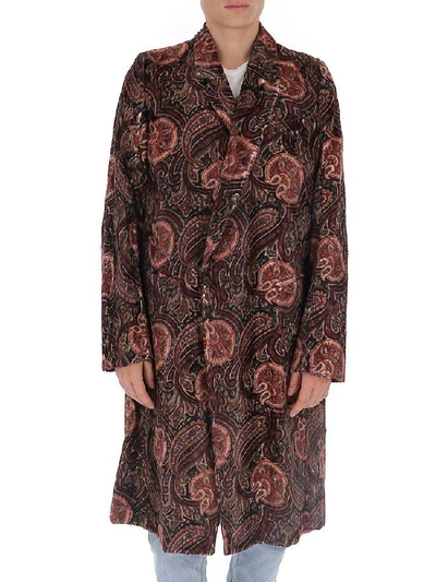 Ann Demeulemeester Paisley Printed Clutch Coat In Multi