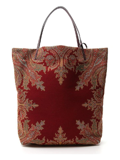 Etro Embroidery Pattern Tote Bag In Multi