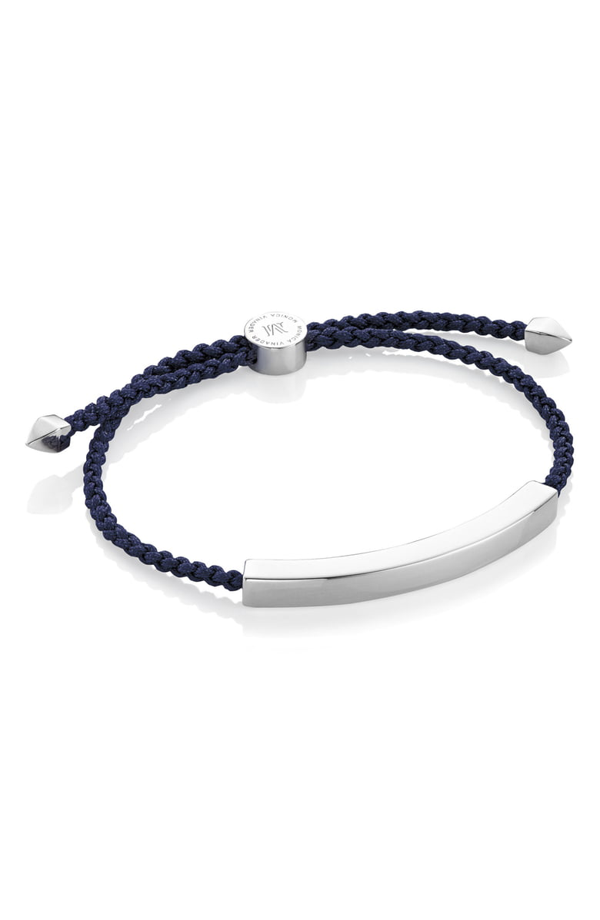Monica Vinader Friendship Bracelet In Silver/ Denim Blue | ModeSens