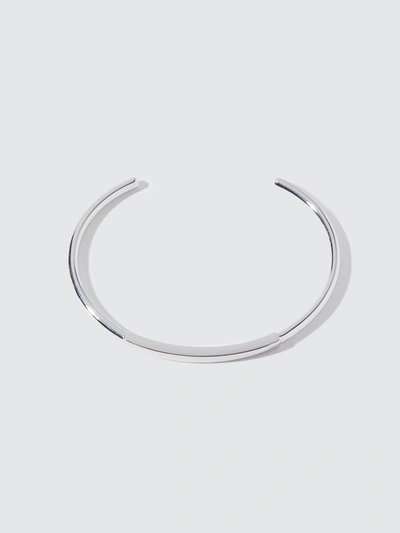 Miansai Rhodium Plated Sterling Silver Id Cuff