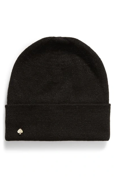 Kate Spade Metallic Beanie In Black