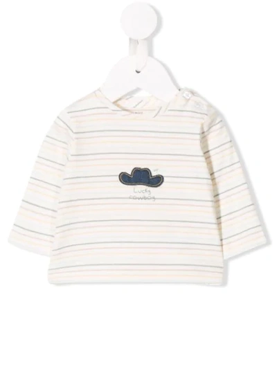 Knot Babies' 'happy Cowboy' Jersey Top In White
