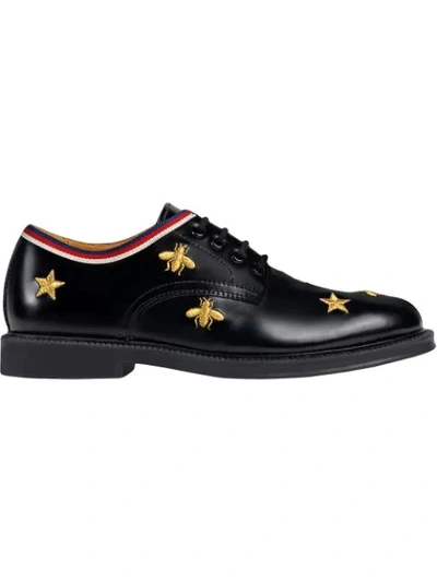 Gucci Kids' Children's Bees And Stars Lace-up Shoes In Black