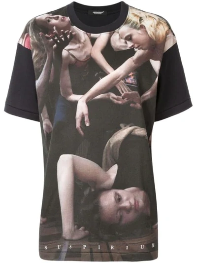 Undercover Contrast Graphic Print T-shirt In Black