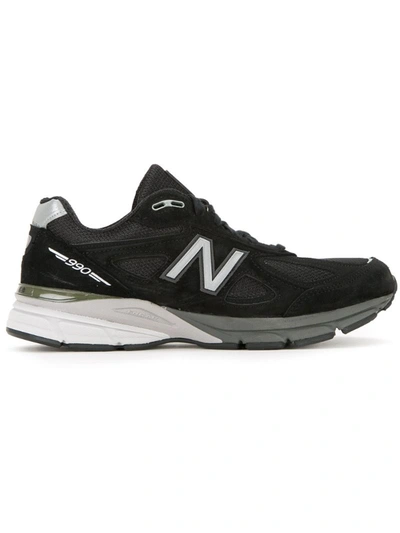 New Balance 990v4 Lace-up Leather Sneakers In Black