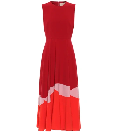 Roksanda Alesi Colour-blocked Cady Midi Dress In Red