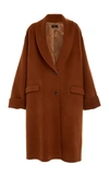 Joseph Kara Wool Long Line Coat In Brown