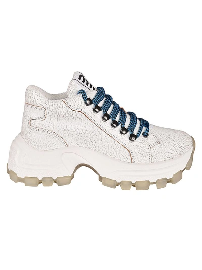 Miu Miu Platformed Laced-up Trainers In White