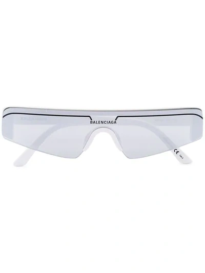Balenciaga Rectangle Sunglasses In Weiss