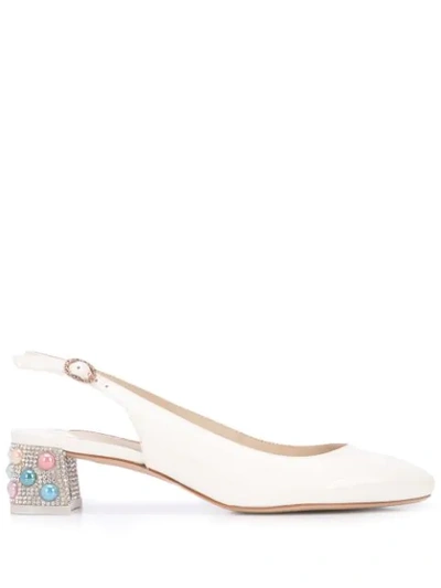 Sophia Webster Alice Slingback Pumps In White