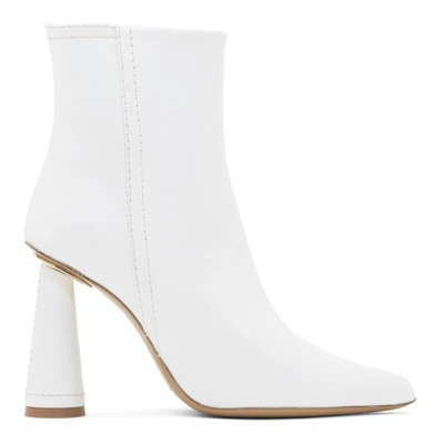 Jacquemus Les Bottes Toula Ankle Boots In White Leather