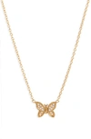 Argento Vivo Pave Butterfly Pendant Necklace In Gold