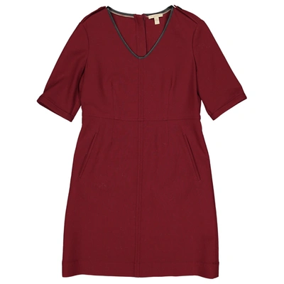 Pre-owned Burberry Wool Mid-length Dress In Burgundy