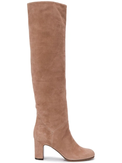 L'autre Chose Slip-on Knee-high Boots In Neutrals