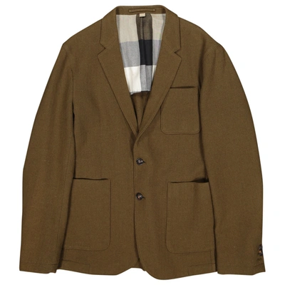 Pre-owned Burberry Wool Suit Jacket In Khaki