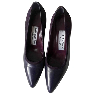 Pre-owned Balenciaga Leather Heels In Purple
