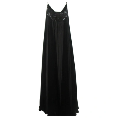 Pre-owned Marchesa Silk Maxi Dress In Black