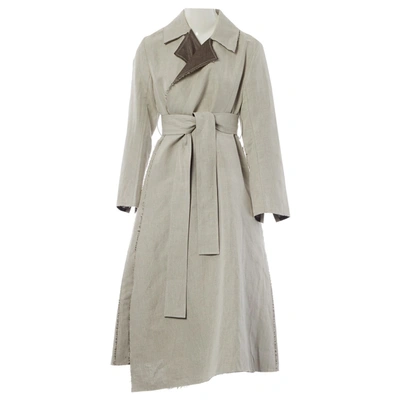 Pre-owned Eudon Choi Linen Coat In Grey