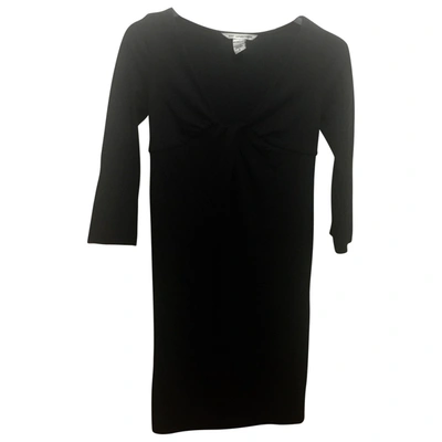 Pre-owned Diane Von Furstenberg Wool Mid-length Dress In Black
